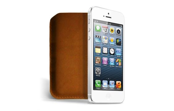 9400324   Mujjo iPhone 5 Sleeve Brown skinn hylster